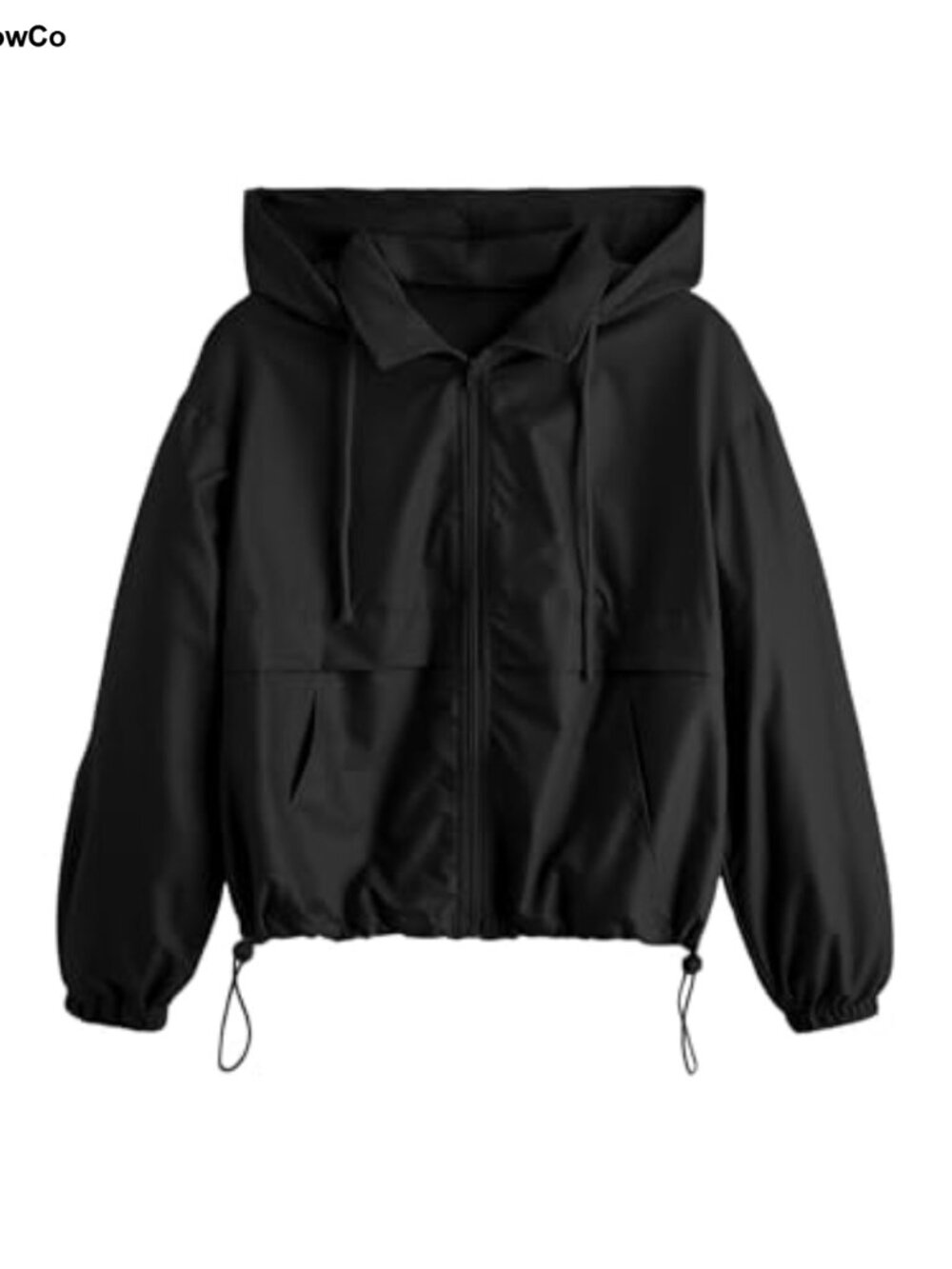Women's Windbreaker Jacket Zip Up Hoodie with Pockets Loose Fit